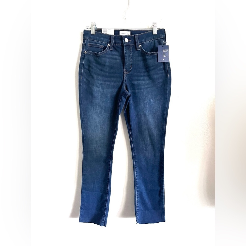 NWT Crown and Ivy 4 petite high rise sunny crop jeans - Picture 1 of 7